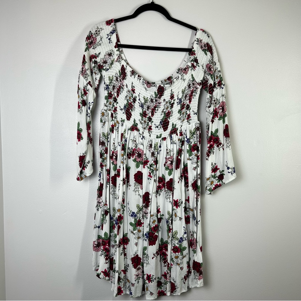 Torrid Size 1 Off Shoulder Dress Short Spring Floral Plus Size 14/16